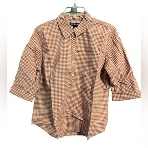 Abercrombie & Fitch Button Up Blouse Tailored Vintage 3/4 Sleeve Size S academia